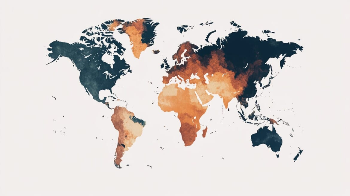 特定の地域にフォーカスした地図のイラスト